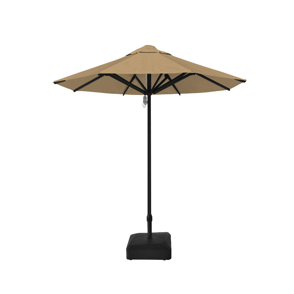 2.5m dia. Saville Octagonal Umbrellas with Toast Roof, Black Frame, and 45kg Water Weight