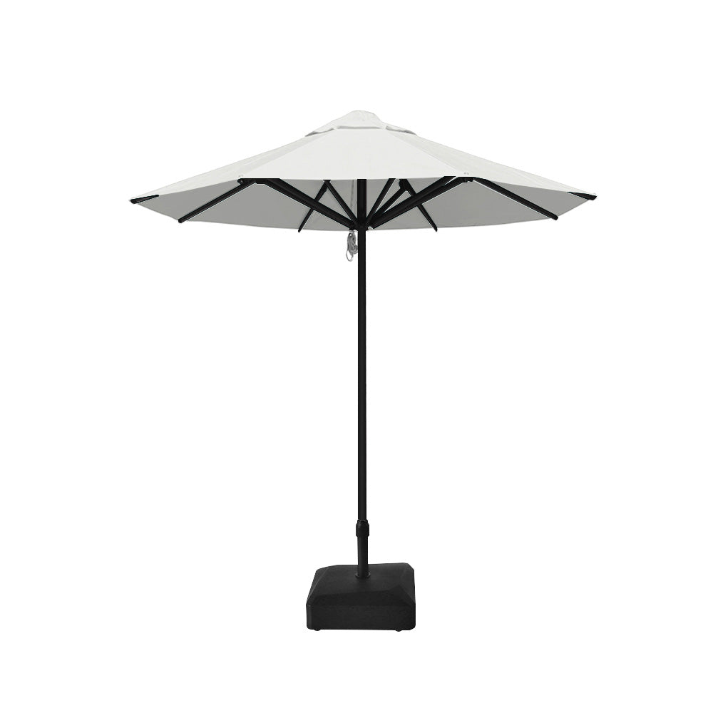 2.5m dia. Saville Octagonal Umbrellas with White Roof, Black Frame, and 45kg Water Weight