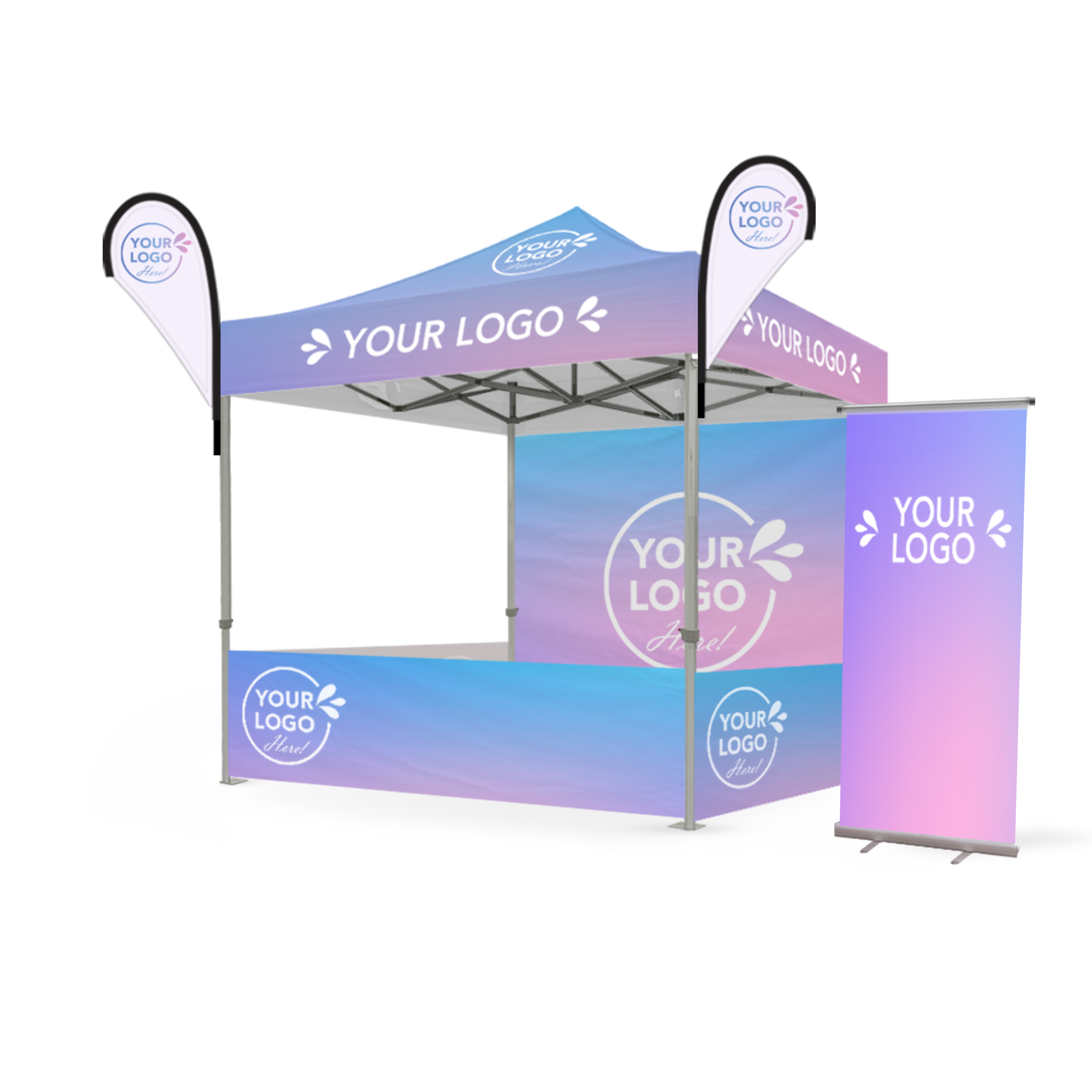 2.4m x 2.4m Printed Folding Marquee | Complete Event Package
