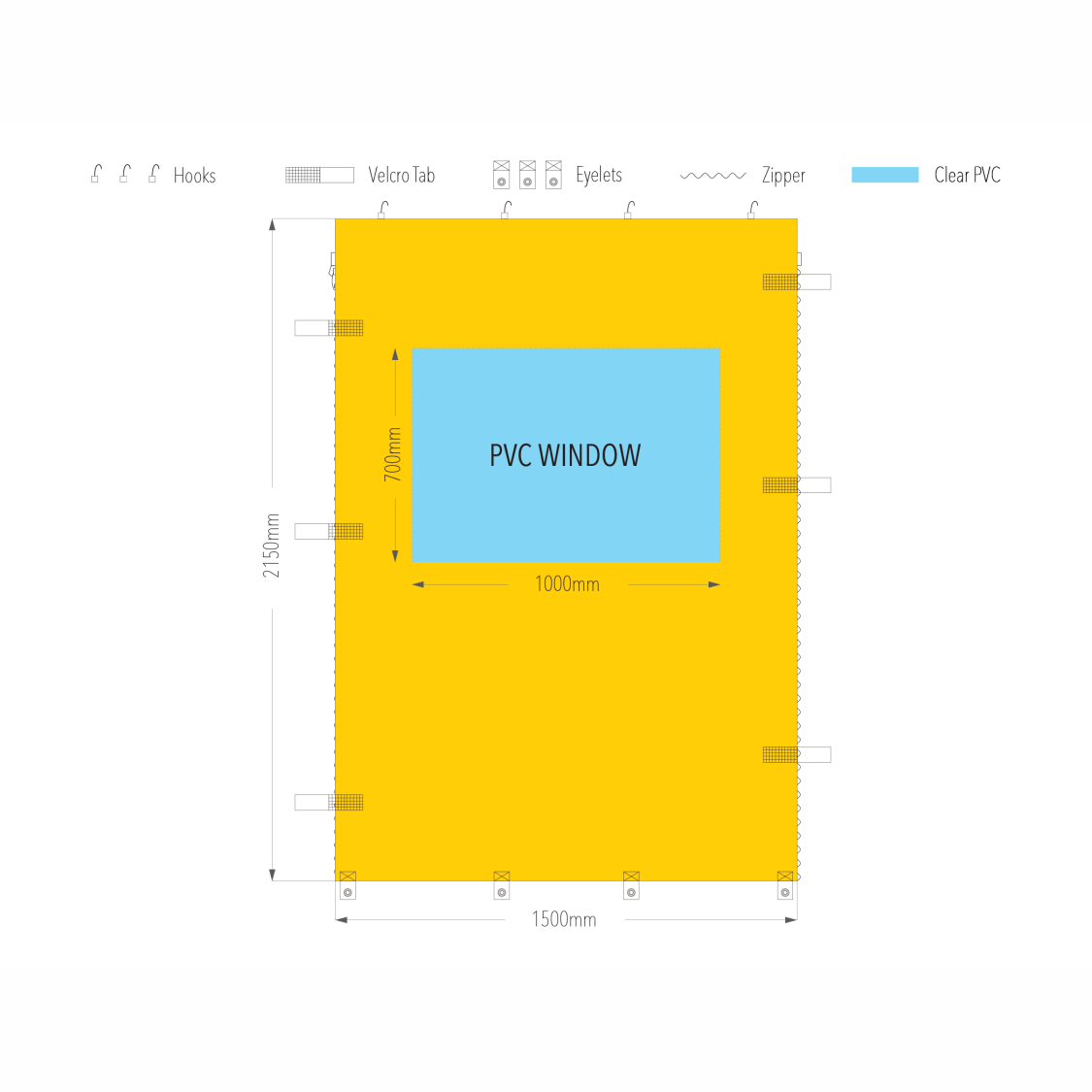 1.5m Marquee PVC Window Wall | Marquee Accessory