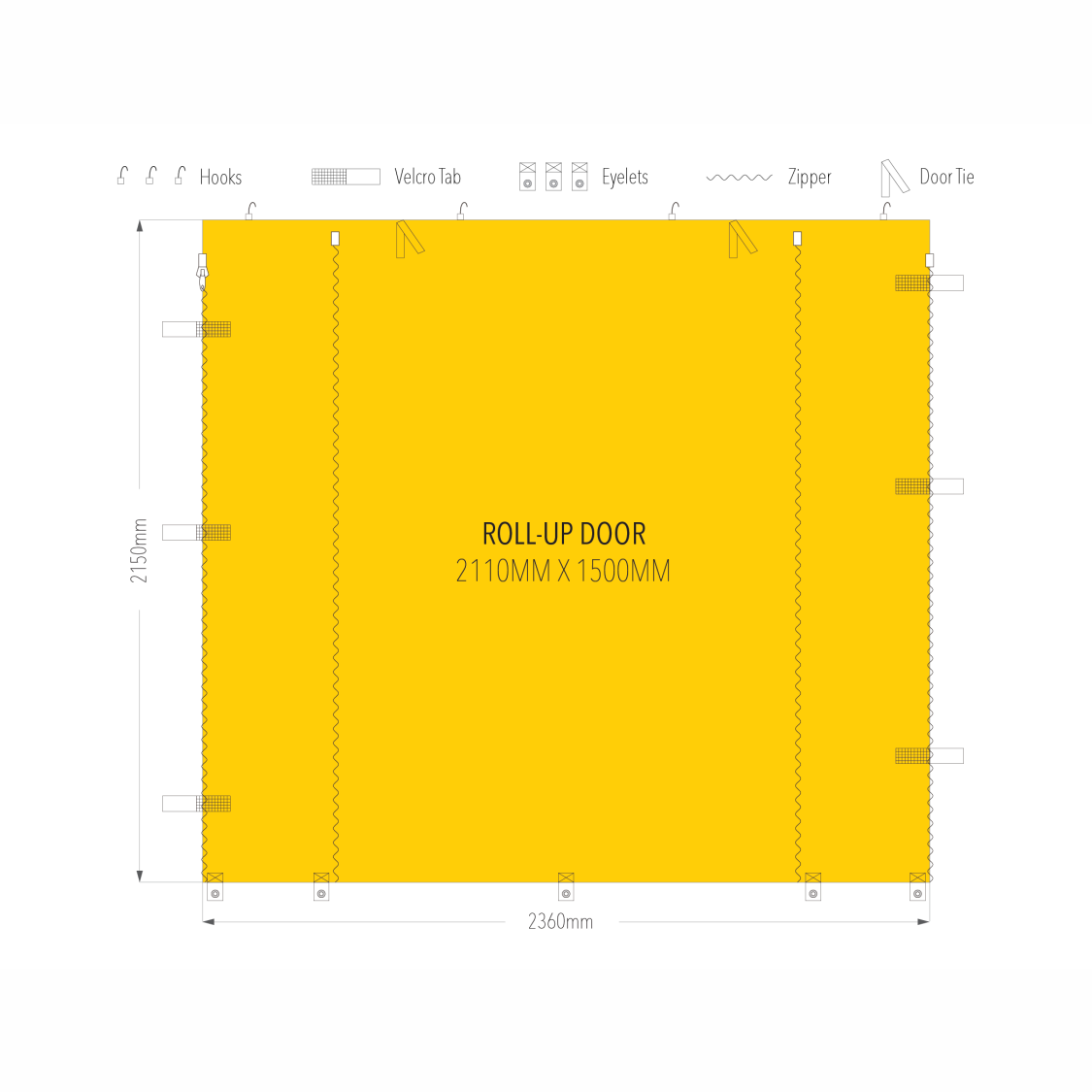 2.4m Marquee Door Wall | Marquee Accessory