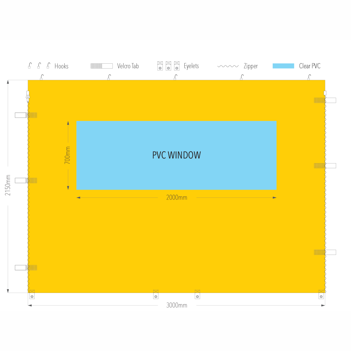 3m Marquee PVC Window Wall | Marquee Accessory