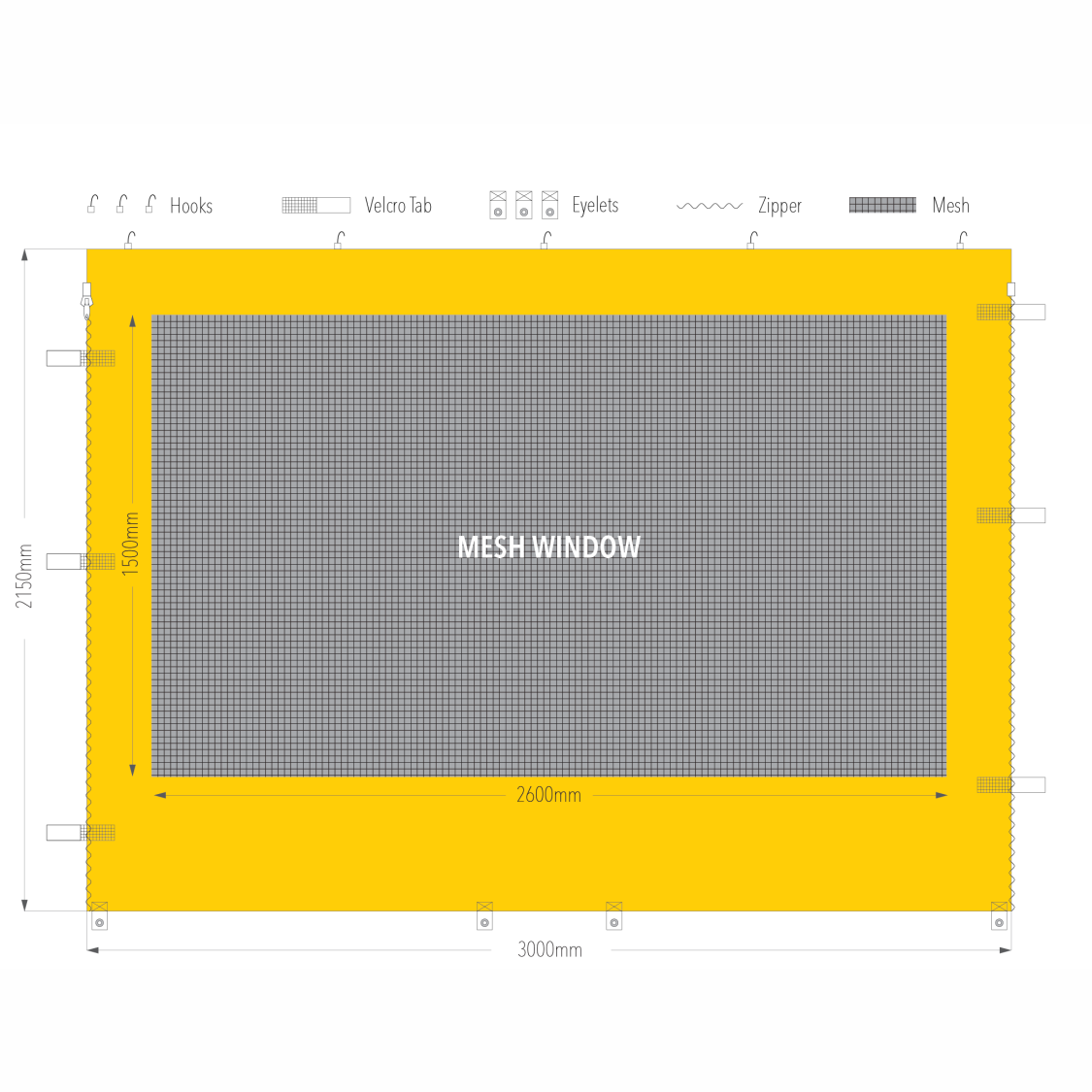 3m Marquee Mesh Window Wall | Marquee Accessory