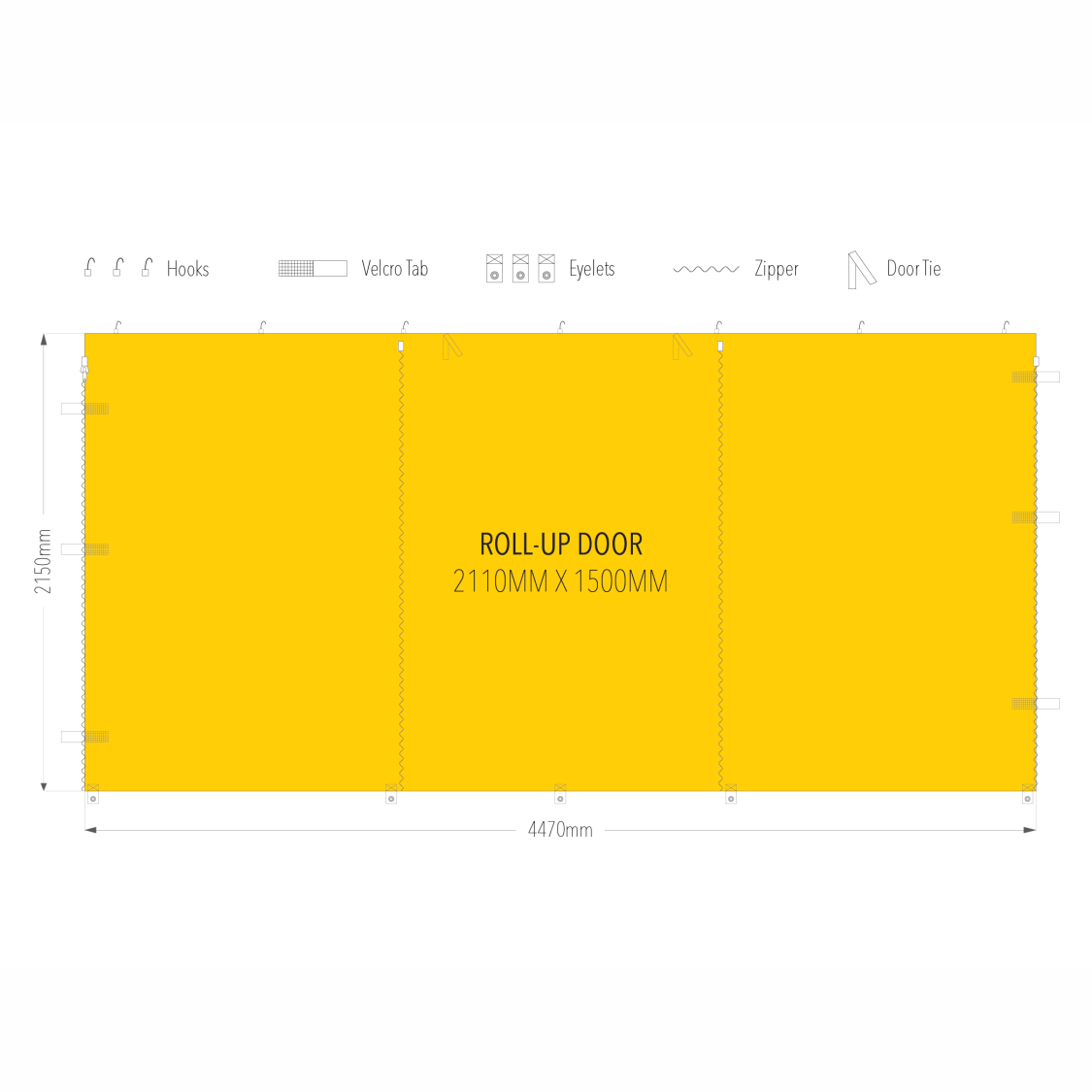 4.5m Marquee Door Wall | Marquee Accessory