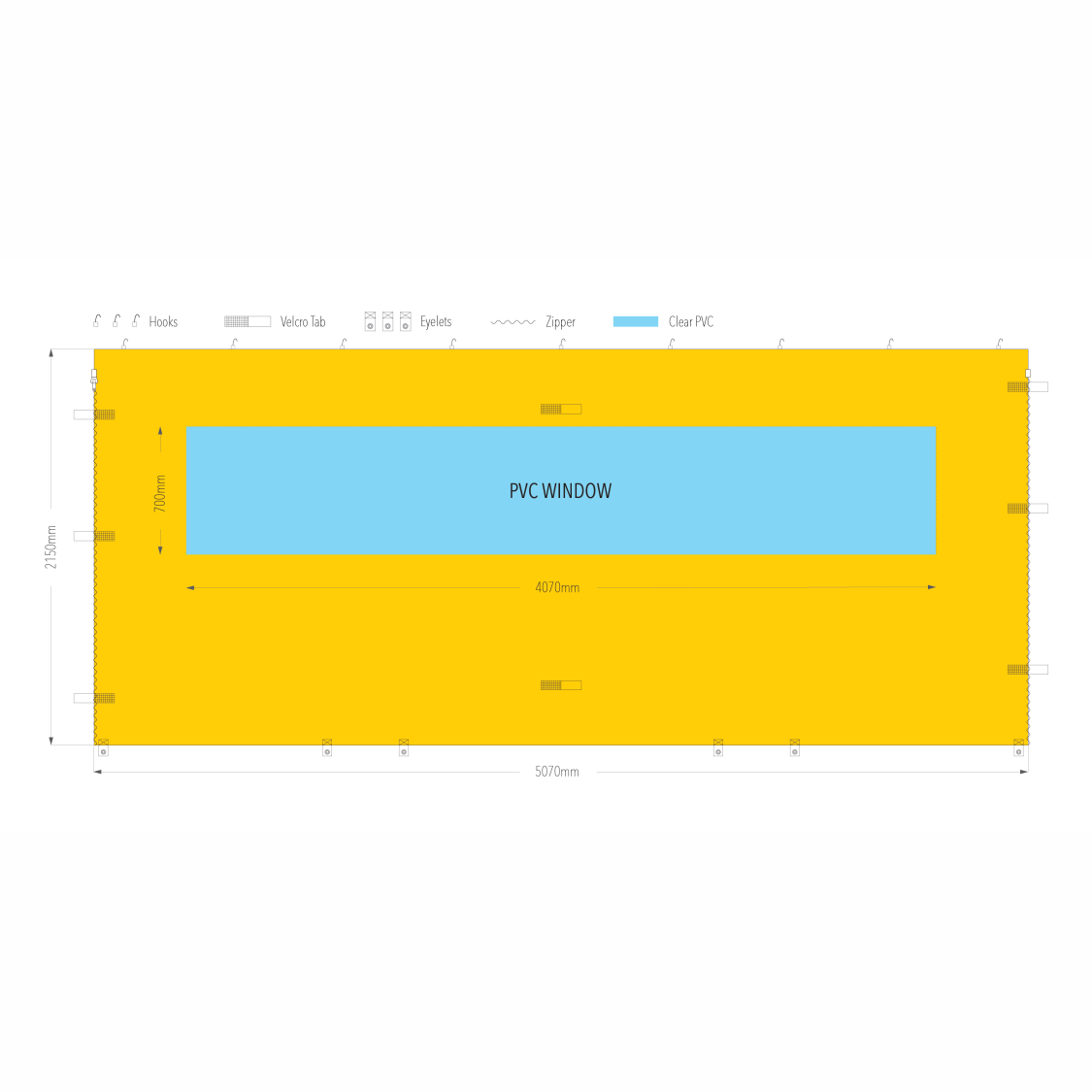 5m Marquee PVC Window Wall | Marquee Accessory