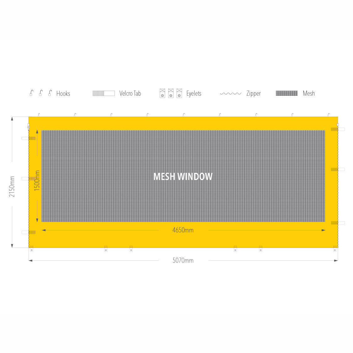 5m Marquee Mesh Window Wall | Marquee Accessory