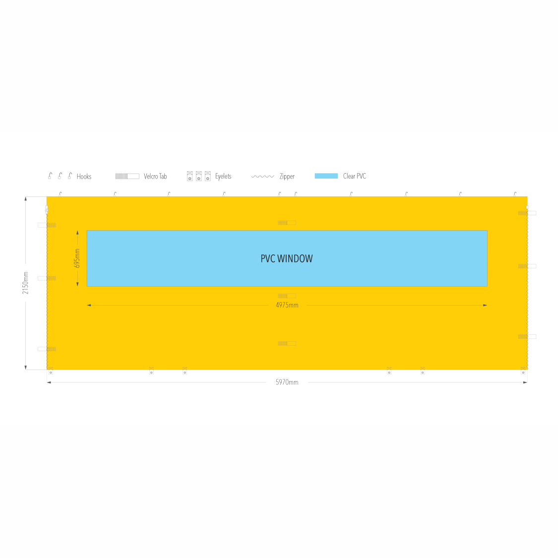 6m Marquee PVC Window Wall | Marquee Accessory
