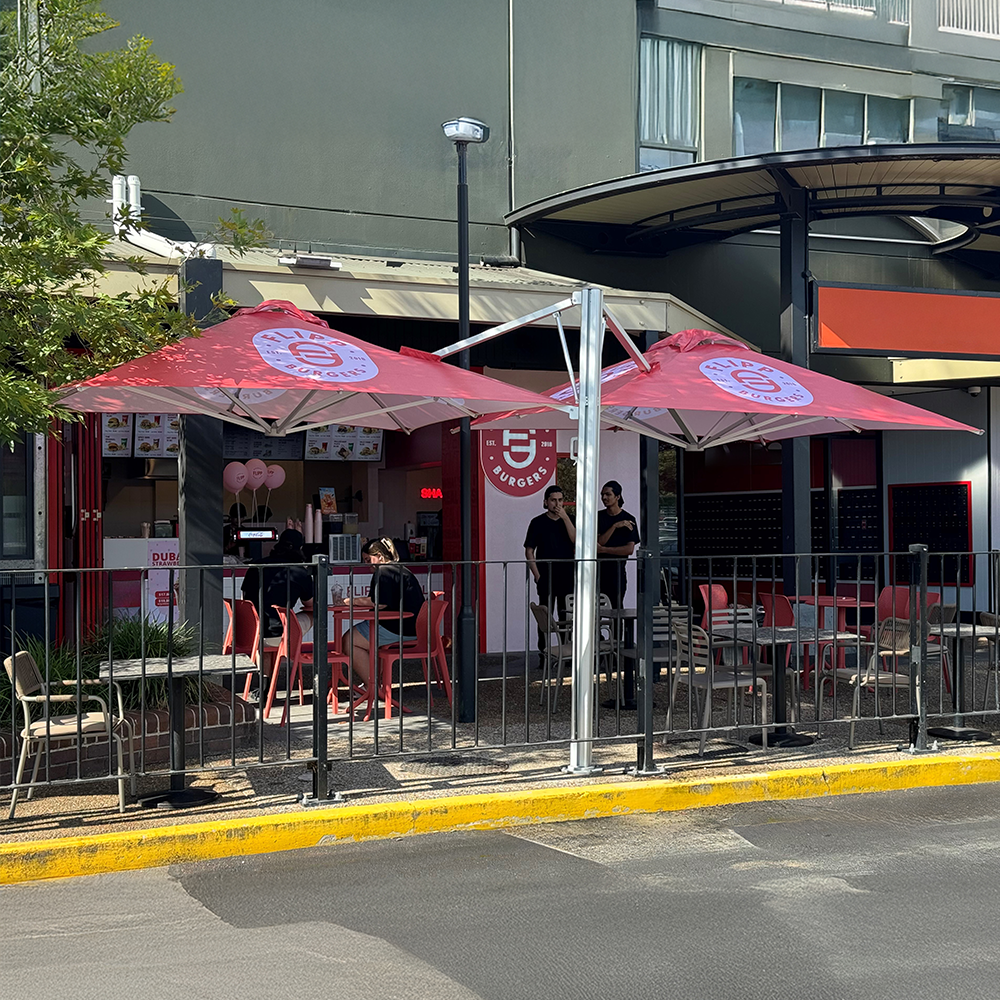 3m x 3m Custom Printed Multi Shade Cantilever | Umbrellas