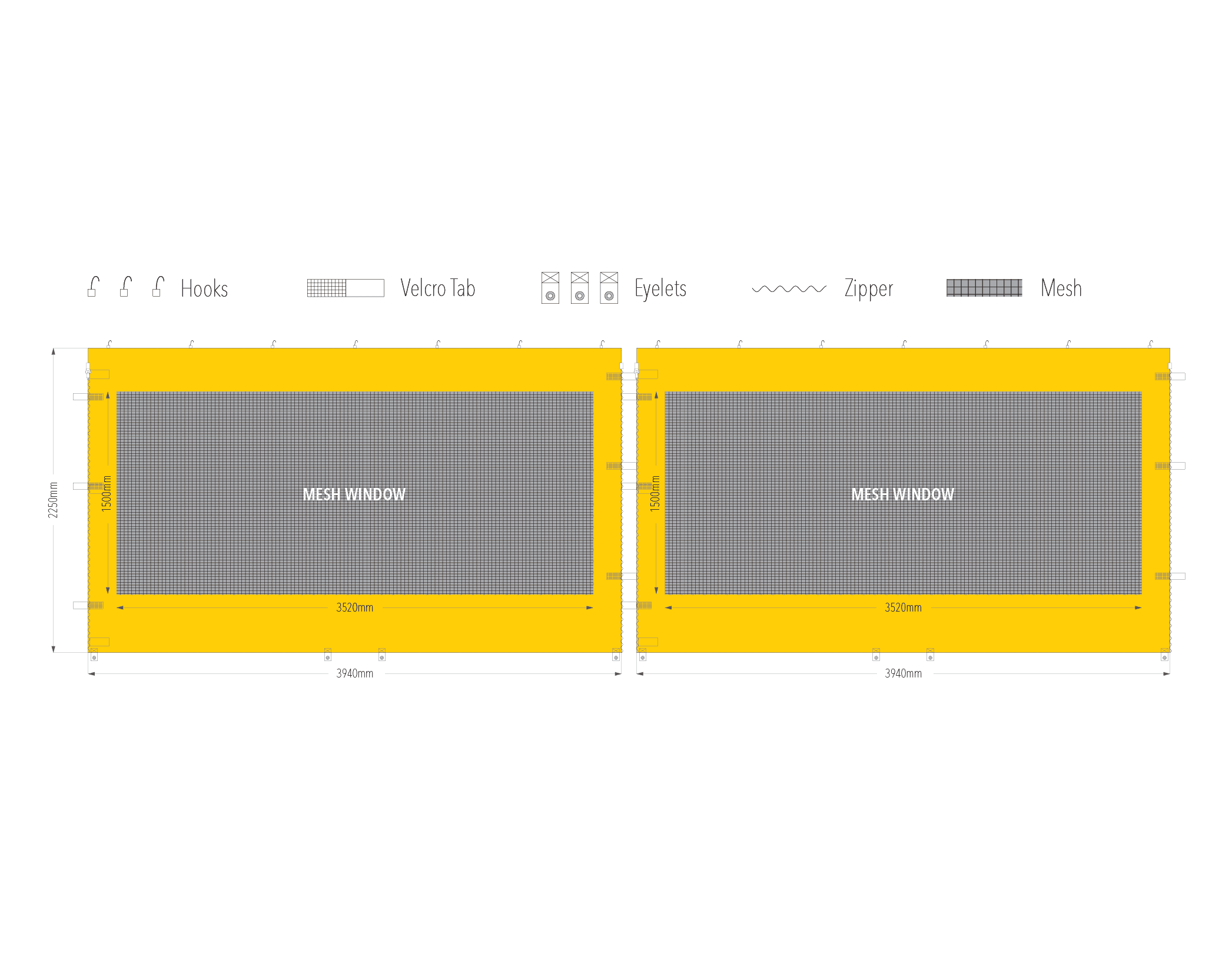 8m mesh window wall diagram