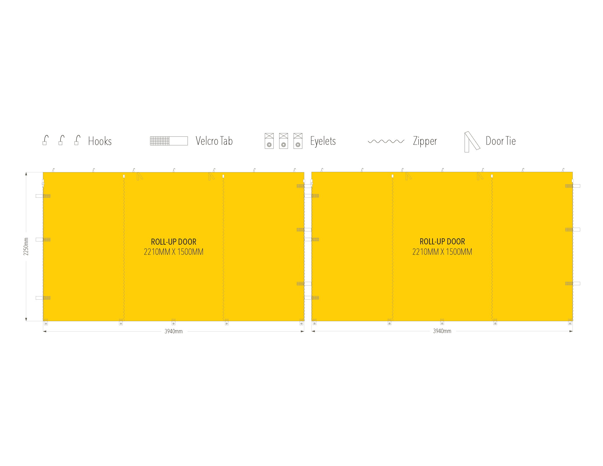 8m roll-up door wall diagram