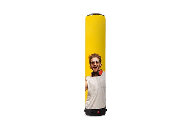 yellow inflatable banner fully inflated