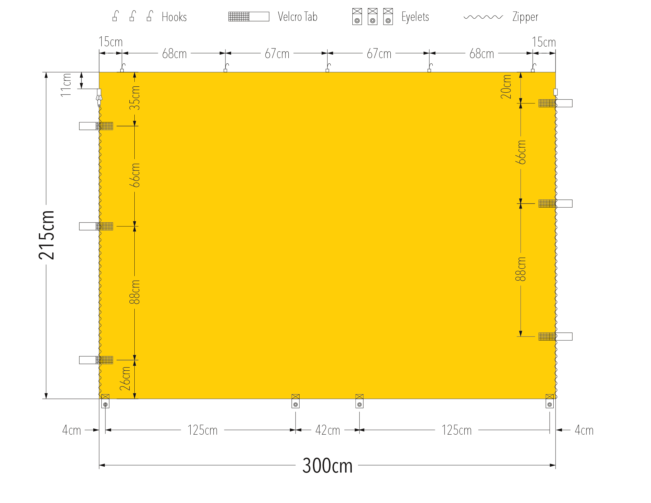 3m wall eyelet spacing diagram