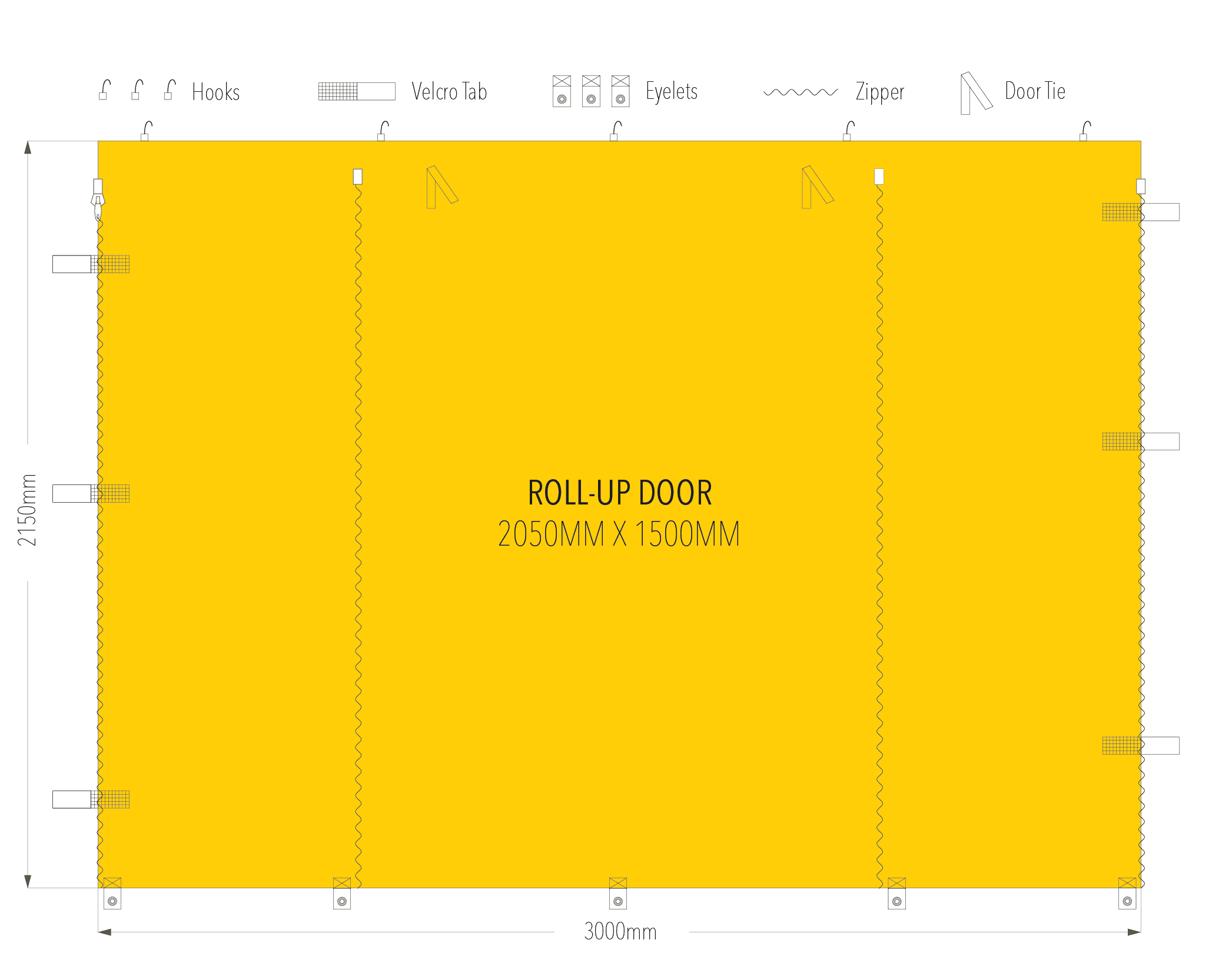 3m roll-up door wall diagram