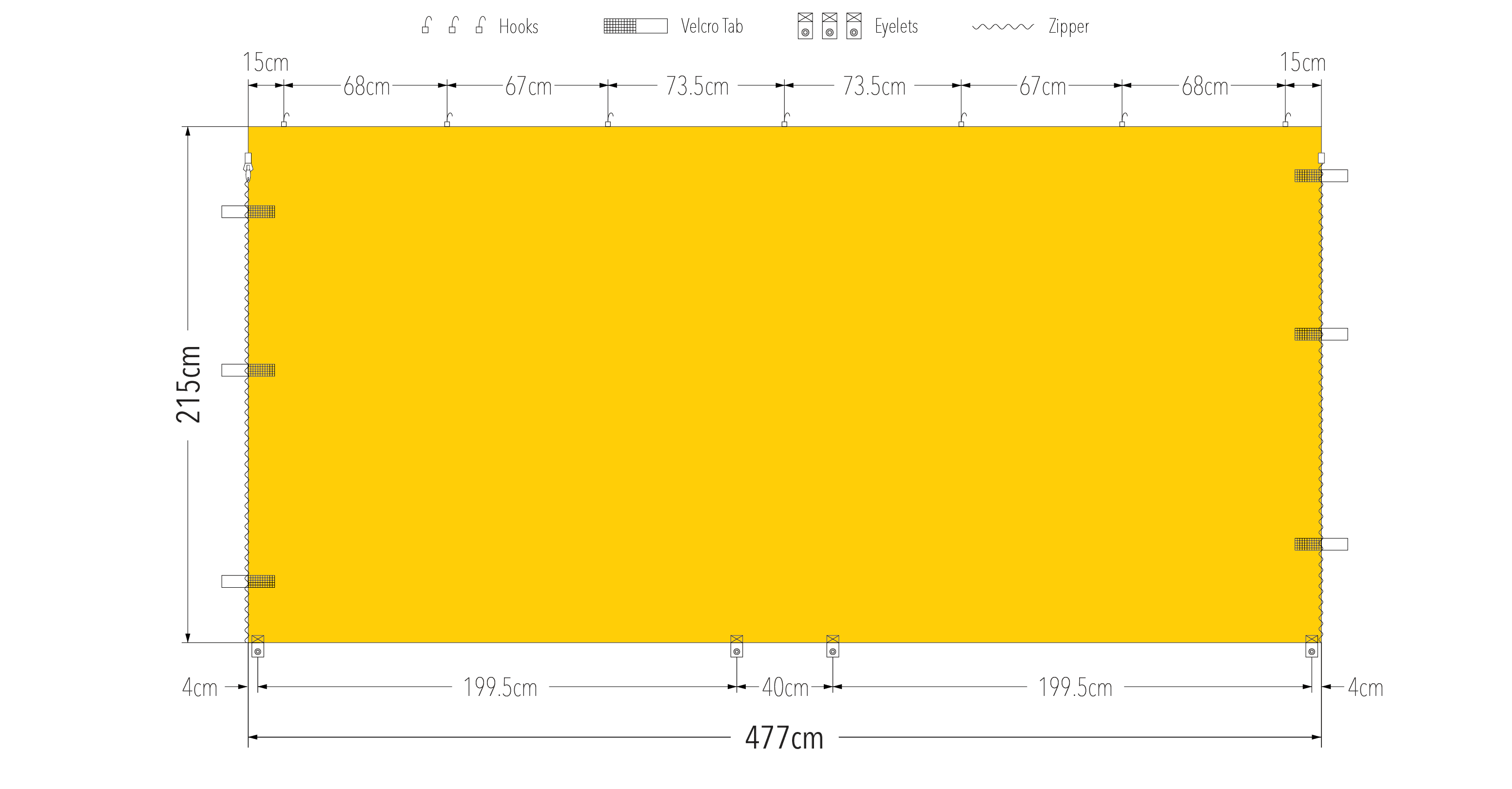 4.5m wall eyelet spacing diagram
