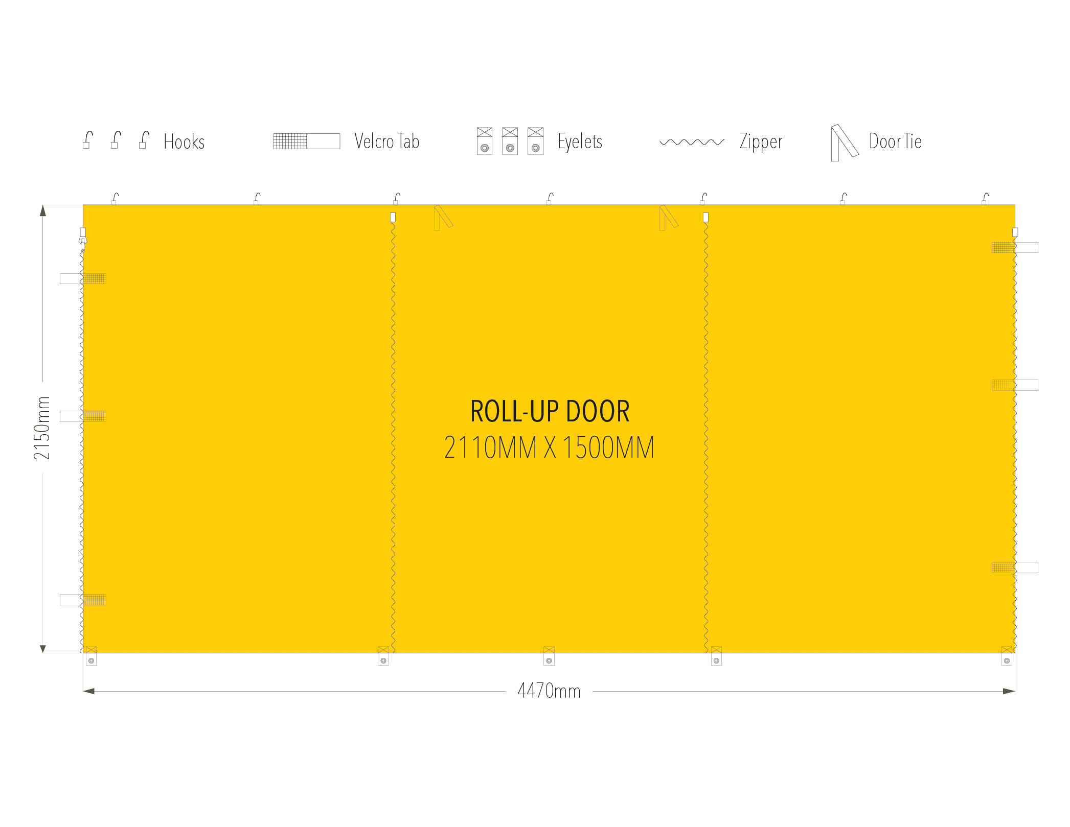 4.5m roll-up door wall diagram