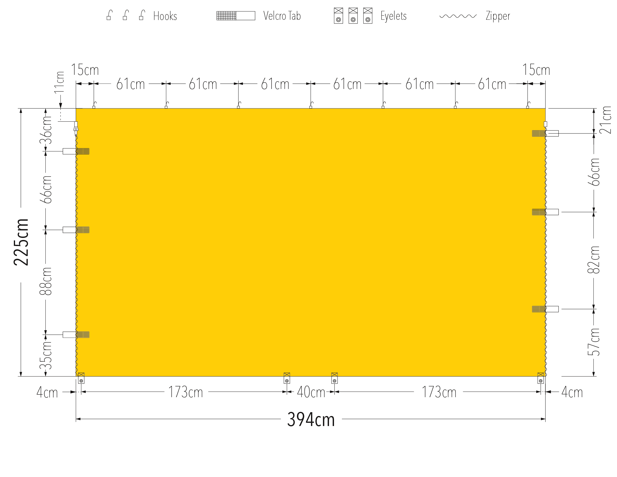 4m wall eyelet spacing diagram