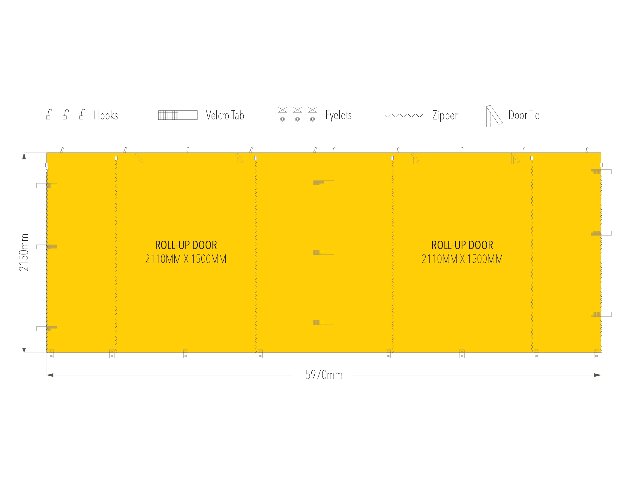6m roll-up door wall diagram