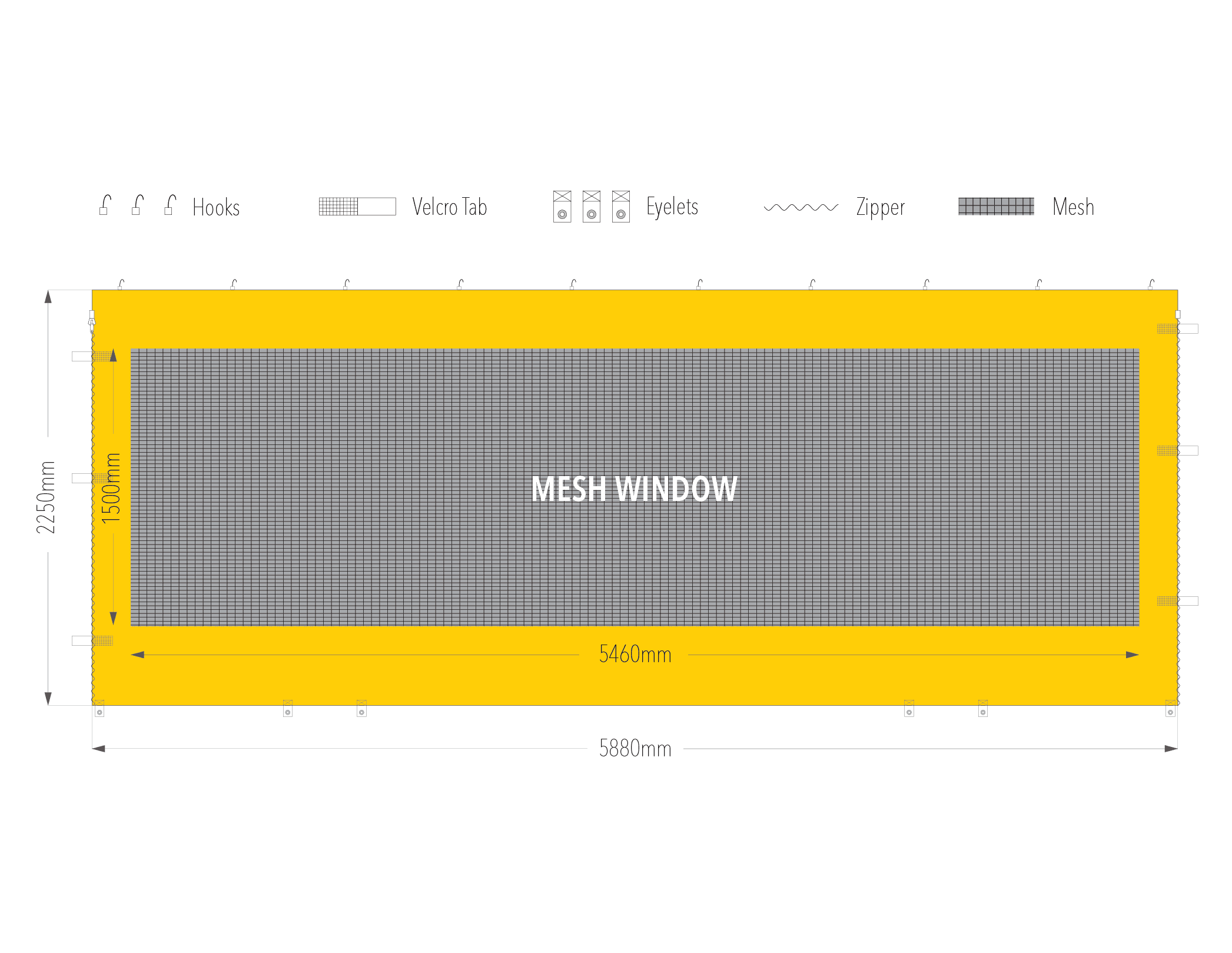 6m tec service window wall